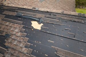 Roof storm damage repair in Brockton