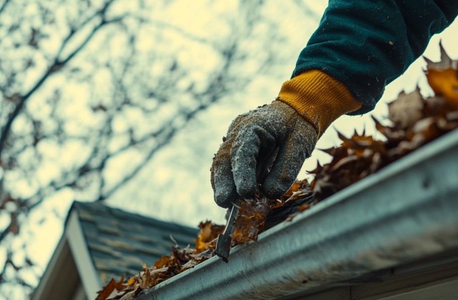 impact of fall leaves on roof and gutters