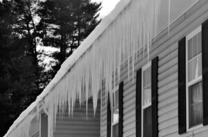 ice dam on roof in Holbrook, MA