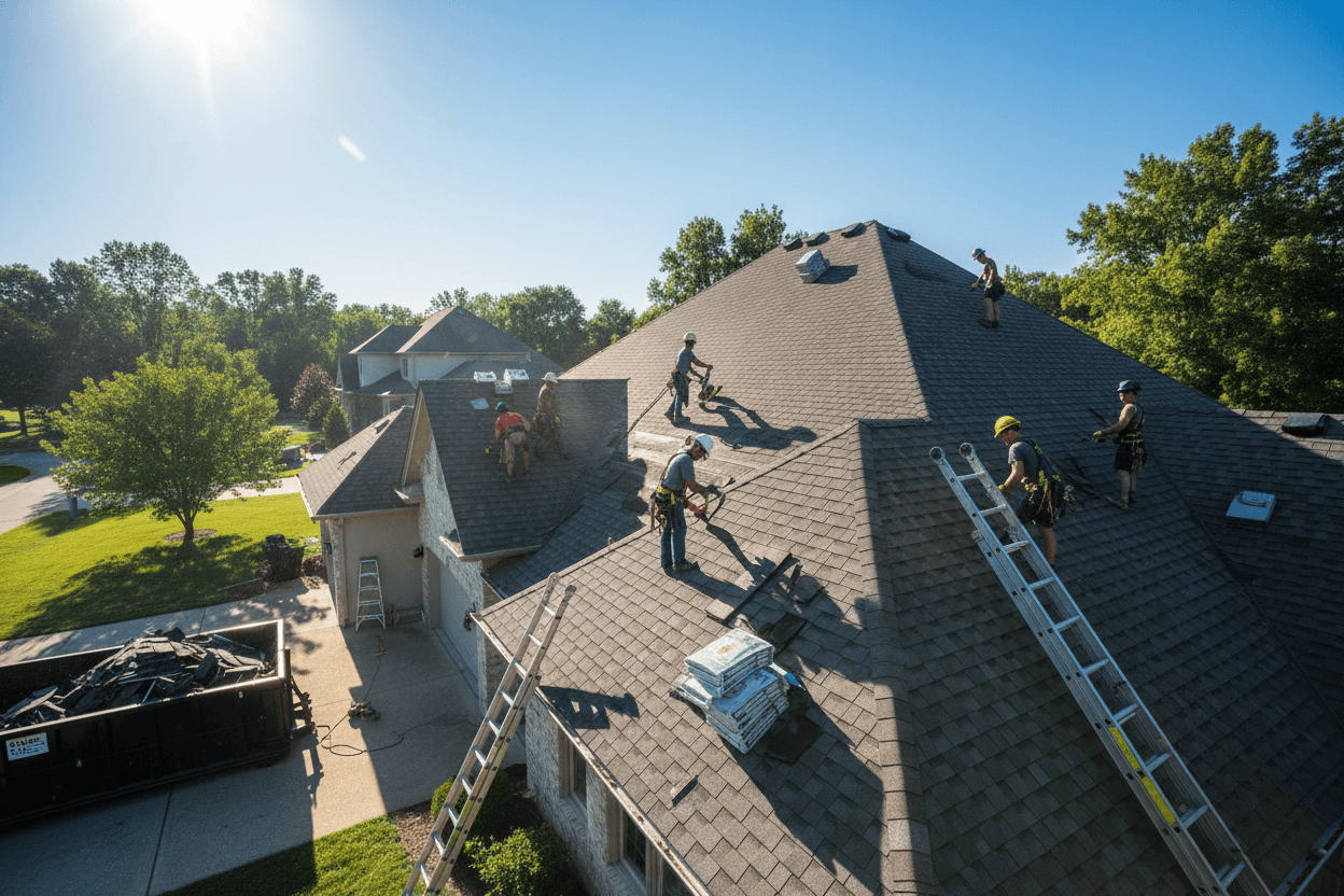 Professional roof replacement and new roof installation